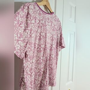 Carroll Reed Pink Floral Short Sleeve Tee, Size LP